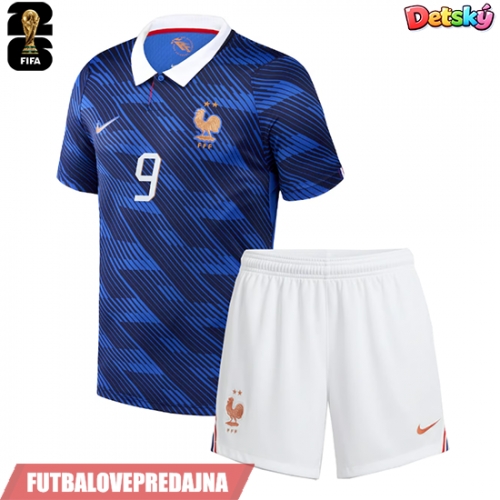 Lacne Dětský Futbalové dres Francúzsko Marcus Thuram #9 MS 2026 Krátky Rukáv - Domáci (+ trenírky)